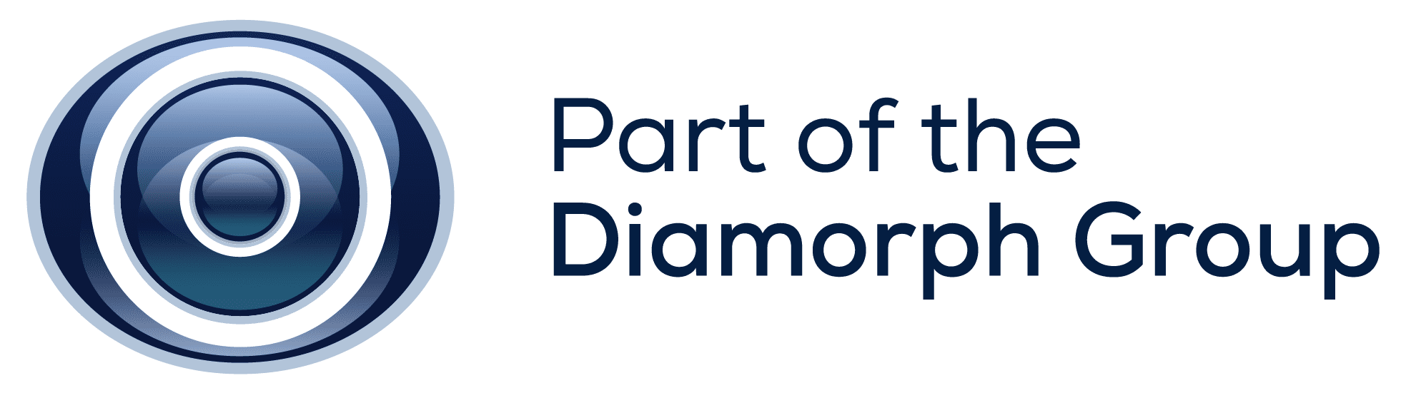 Part_of_Diamorph_Group_RGB Circular blue logo next to text: Part of the Diamorph Group on a white background.