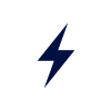 electrical_icon A simple, dark blue lightning bolt icon on a white background symbolizes the strength and durability found in engineering plastics.